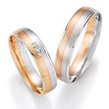 Nowotny-Collection Ruesch Trauringe Weiss-Rotgold 66/43130-045 + 66/43140-045